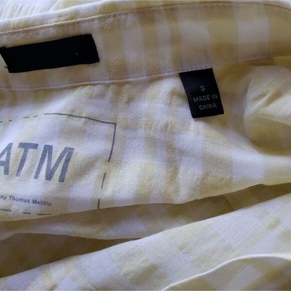 ATM Anthony Thomas Melillo Tissue Cotton Checkered Long Sleeve Blouse Shirt - Picture 6 of 11